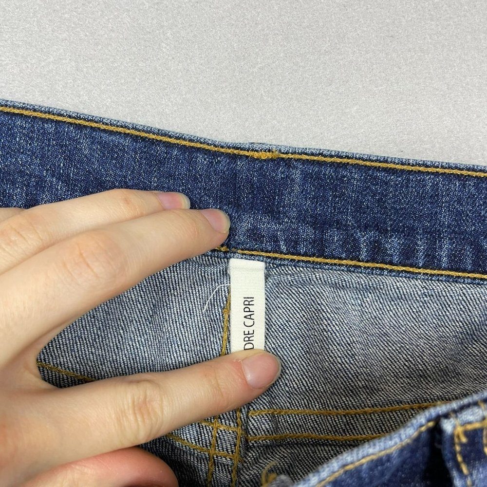 Rag & Bone Womens Distressed Dre Capri Jeans Size 33 Blue Raw Hem Deville Wash - Picture 9 of 14